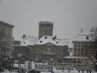 Start unseres Stadtrundganges am Luitpoldplatz mit Blick auf den Schlossturm