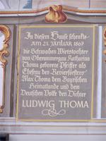 Tafel am Geburtshaus Ludwig Thomas