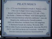 Tafel am Pilatushaus in Oberammergau