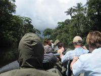 Cuyabeno Reservat -Fahrt mit dem Boot zum Dorf der Siona