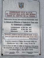 Chimborazo Nationalpark -Tafel an der ersten SchutzhÜtte in 4.800 Metern Höhe