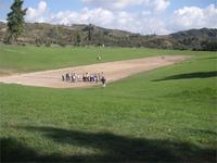 Die Größe des Stadions in Olympia beeindruckte