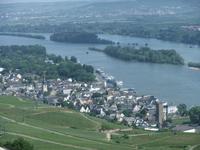 Blick vom Niederwalddenkmal auf Rüdesheim