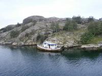 Bergsholmen, einzige Insel im Lysefjord