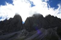 die Villnösser Geislerspitzen in bizzarrer Stimmung