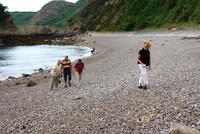 Wir sammeln Muscheln in der Boley Bay
