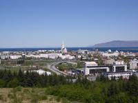 Blick von der Perlan auf die Hallgrimskirche