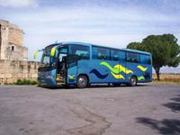 Während unseres Stopps reinigt unser Buschauffeur Jorgos den Bus