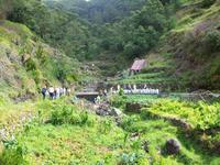 Weg mit einem kleinen gut überwindbaren Hinderniss