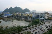 Blick aus dem Hotel in Guilin