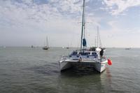 unser Catamaran mit Skipper Marco