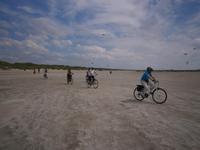 Eberhardt Gaeste bei der Radtour am Strand auf Fano