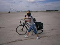 Eberhardt Gaeste bei der Radtour am Strand auf Fano