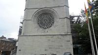 gitische Turm-Fensterrose in Huy