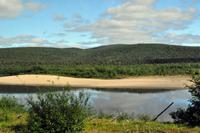 Der Tanaelva (norweg.) bzw. Tenojoki (finnisch) - Grenzfluss zwischen Norwegen und Finnland