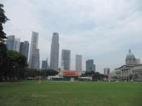 Typische Skyline von Singapur