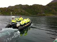 Durch den Fjord mit dem Speedboot