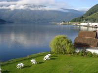 Blick zum Sognefjord vom Hofslundhotel