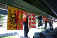 Nationalfeiertag - unser Bus festlich geschmückt ...