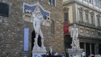 vor dem Palazzo Vecchio in Florenz