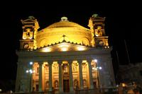 Malta bei Nacht - Rotunda in Mosta