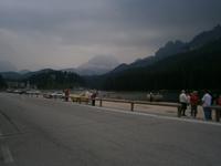 Südtirol, am Misurinasee, Blick auf die verhangenen 