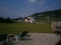 Auf der Seiser Alm, Blick von der Terasse einer Jausenstation