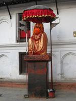 Kathmandu - Durbar Square - Hanuman-Statue (der Affengott)
