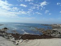 Blick vom Hafen auf das Meer in A Guarda