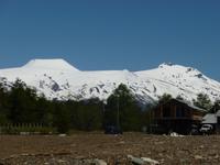 Blick auf die Vulkane El Mocho und Choshuenco
