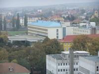 Blick auf unser Hotel in Eger
