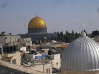 Ausblick von der Dachterrasse des österreichischen Hospizes auf die Altstadt Jerusalems