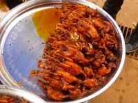 Kleine Vögel auf dem Markt vor Siem Reap
