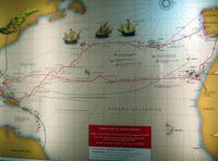 Karte mit den Entdeckungsfahrten von Kolumbus