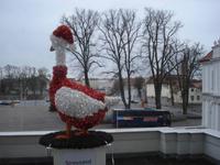 Weihnachtsganz Auguste auf Schlossbalkon Oranienburg mit unserem Bus