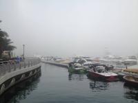 046 die Dubai Marina im dichten Nebel