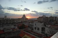 Sonnenaufgang auf der Frühstücks-Terrasse Hotel 
