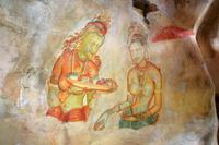 Wandmalereien am Sigiriya-Felsen - Wolkenmädchen