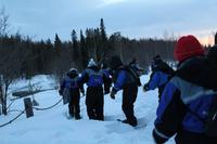 Üben im Tiefschnee zu laufen