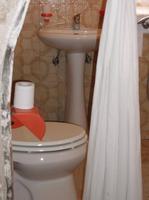 Die Toilette in einem Trullihaus