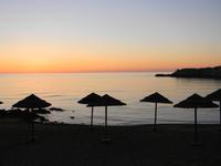 Abendstimmung vor dem Hotelrestaurant in Île Rousse