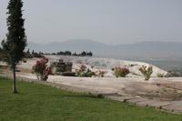 Blick auf die Kalksteinterrassen in Pamukkale