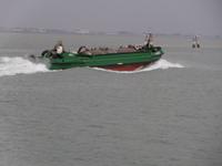 Fäkalien Boot in der Lagune