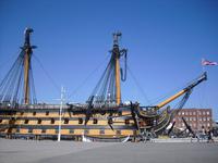 Lord Nelson`s Flaggschiff `Victory`in Portsmouth