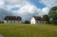 typische reetgedeckte Häuser