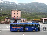Unser Reisebus auf dem Simplon- Pass