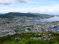 Aussicht vom Floyen auf Bergen