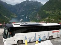 Unser Reisebus am Geirangerfjord