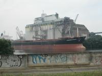 Schiffsbeladung mit Getreide