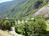 Fahrt mit dem Bernina-Express (Kreisviadukt von Brusio)
